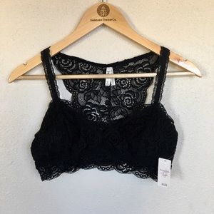 NWT Mudd black lace bralette